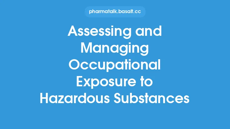 Assessing and Managing Occupational Exposure to Hazardous Substances Thumbnail