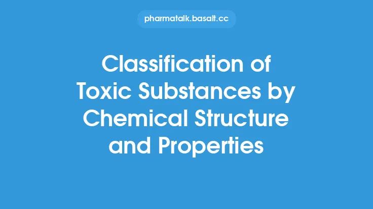 Classification of Toxic Substances by Chemical Structure and Properties Thumbnail