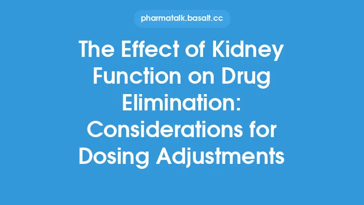 The Effect of Kidney Function on Drug Elimination: Considerations for Dosing Adjustments Thumbnail