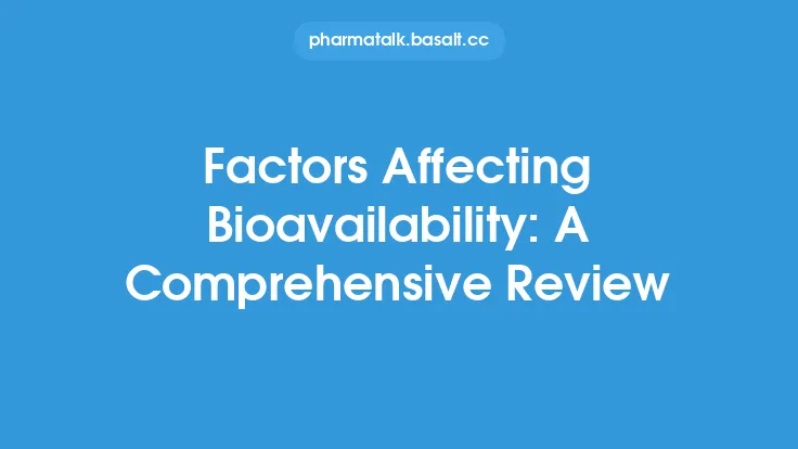 Factors Affecting Bioavailability: A Comprehensive Review Thumbnail