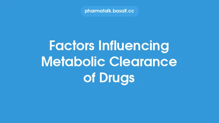 Factors Influencing Metabolic Clearance of Drugs Thumbnail