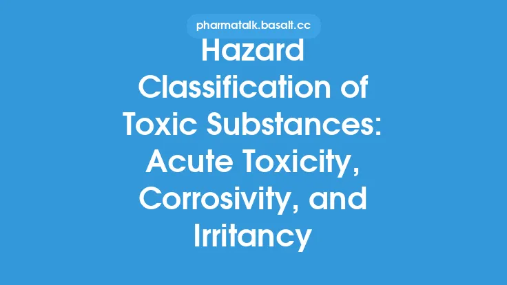 Hazard Classification of Toxic Substances: Acute Toxicity, Corrosivity, and Irritancy Thumbnail