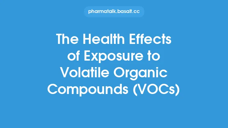The Health Effects of Exposure to Volatile Organic Compounds (VOCs) Thumbnail