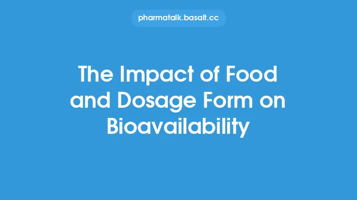 The Impact of Food and Dosage Form on Bioavailability Thumbnail