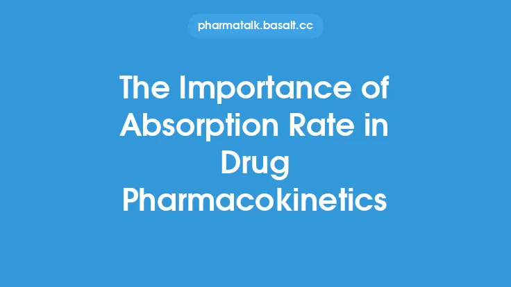 The Importance of Absorption Rate in Drug Pharmacokinetics Thumbnail