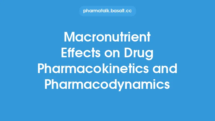 Macronutrient Effects on Drug Pharmacokinetics and Pharmacodynamics Thumbnail