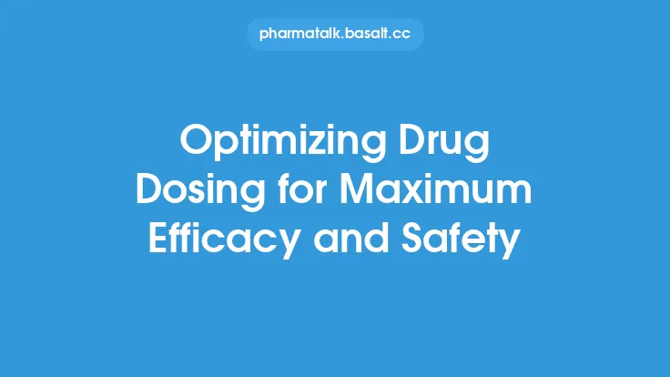 Optimizing Drug Dosing for Maximum Efficacy and Safety Thumbnail