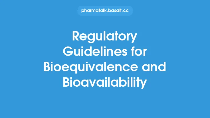 Regulatory Guidelines for Bioequivalence and Bioavailability Thumbnail